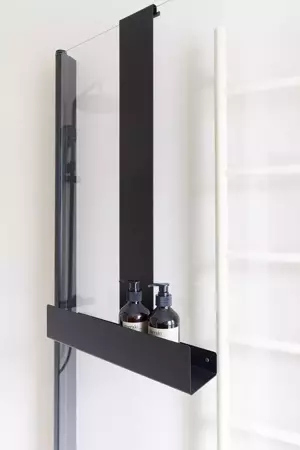 Czarna półka na kabinę prysznicową LOGAN